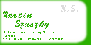 martin szuszky business card